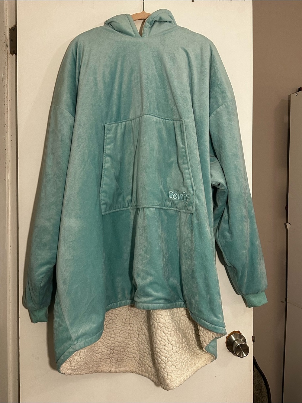 The Comfy in Aqua—Sherpa Wearable Blanket Hoodie